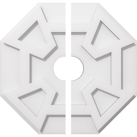 Ekena Millwork CMP16LG2-03000 16 in. OD x 3 in. ID Square Logan Architectural Grade PVC Contemporary Ceiling Medallion - 2 Piece